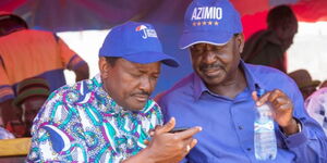 Wiper Leader Kalonzo Musyoka (left) and Azimio Leader Raila Odinga.