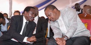  President Uhuru Kenyatta with Wiper leader Kalonzo Musyoka 