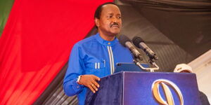 Wiper Party leader Kalonzo Musyoka addressing the press on May 1, 2023.