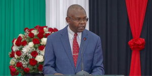 Central Bank of Kenya (CBK) Governor Kamau Thugge speaking during a conference In Nairobi  on September 11, 2023.