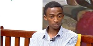 2023 KCSE student Kamore Villa Muthagania during a media interview on January 10, 2023.