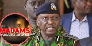 Inspector General of Police Douglas Kanja addressing the press.