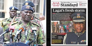 A photo collage of the Inspector General of Police, Douglas Kanja and Standard Newspaper, Friday, October 4, edition.