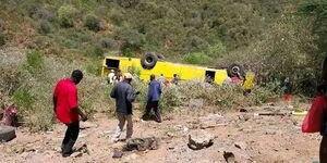 Bus belonging to Kapsabet High School involed in road accident along the Marigat-Kabarnet road 