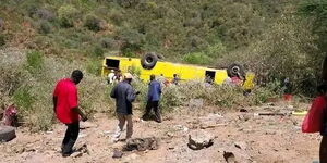 Bus belonging to Kapsabet High School involed in road accident along the Marigat-Kabarnet road 