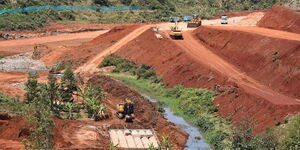 Karimenu II Dam under construction in September 2020.