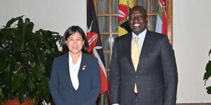 US Trade Representative (USTR) (left) with President William Ruto (right) at State House on September 13 2022.