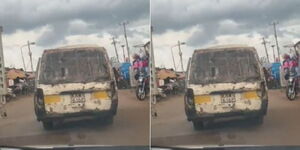 An old matatu spotted plying a route in Nairobi 