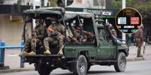 A KDF unit patrols Nairobi CBD