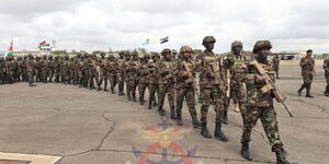 KDF soldiers being flagged off to DRC on November 12, 2022