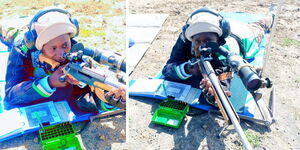 KDF officers the Highland Minerals Trophy 2025 shooting competition in Nanyuki