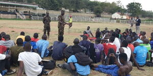 Kenya Defence Forces (KDF) recruitment exercise at Migori County on August 29, 2023.