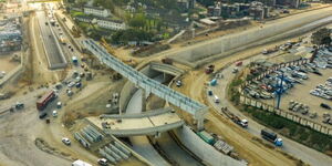 A photo of the Changamwe interchange at the Mombasa - Mariakani road under construction