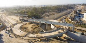 A road project under construction by the Kenya National Highways Authority (KeNHA
