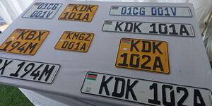 File photo of new generation number plates displayed