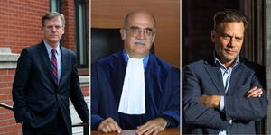 From left to right: Sean Murphy, Justice Tullion Treves, and Coalter Lathrop (part of Kenya's legal team). 