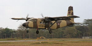 A photo of Kenya Airforce plane.