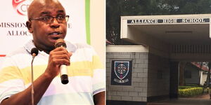Kenya Revenue Authority Commissioner General Humphrey Wattanga (left) and Alliance High School.
