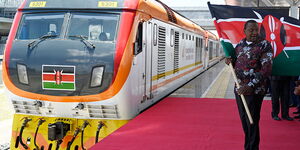 Former President Uhuru Kenyatta flags off the Nairobi-Suswa SGR line on October 19, 2019. 