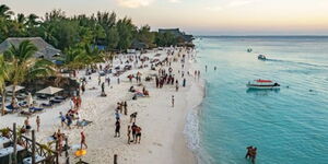 A photo of tourists in Zanzibar, Tanzania. 