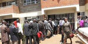 Kenyans queued for jobs in Kenya.