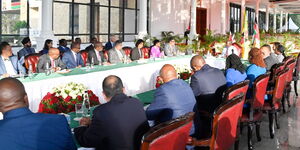 The Kenya Private Sector Alliance (KEPSA) officials at a meeting with President William Ruto at State House on Juen 12, 2024.