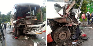 A wreckage of a bus involved in a road accident along the Kericho-Nakuru highway on Tuesday, September 2, 2025.