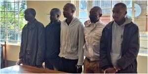 Five Kenya Forest Service Officers Appearing Before Justice Ngetich at a High Court sitting in Eldama Ravine in Baringo County.