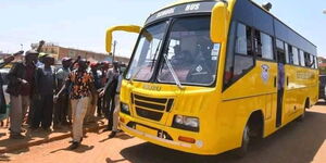 The bus donated by DP William Ruto to Kianjai Girls’ Secondary School in Meru County on March 6, 2021.