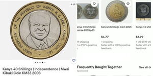 Former President Mwai Kibaki's engraved Ksh40 coin 