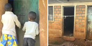 Screengrab images of children abandoned by their parents in Nyamira. 