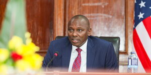 Kikuyu MP Kimani Ichung'wah in a meeting on April 3, 2024