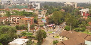 An aerial view of a section of Kileleshwa Estate in Nairobi County