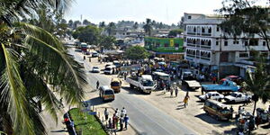 Photo of a street in Kilifi town taken on January 16, 2020. 