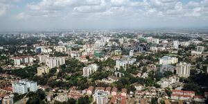 An aerial view of Kilimani in Nairobi County.