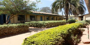 A photo of a section of classrooms at Kilungu Boys High School 