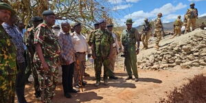 Former Interior CS Kithure Kindiki accessing Dabel Gold mine after shutting it down