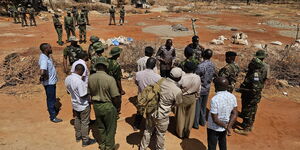 Interior CS Kithure Kindiki at the mining site in Marsabit on March 14, 2024.