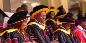 Deputy President Kithure KIndiki in a Kenya Medical Training College (KMTC)  graduation ceremony