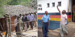 Interior Cabinet Secretary Kithure Kindiki at Shakahola Forest on Thursday May 25 and Pastor Paul Mackenzie at Malindi Police Station