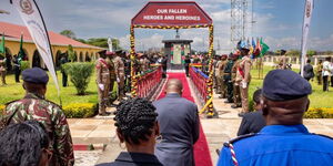 Interior Cabinet Secretary Kithure Kindiki, during a memorial ceremony for fallen police officers at Embakasi National Training College on December 14, 2023.