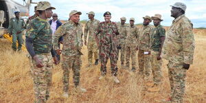 Interior CS Kithure Kindiki meeting security officers at Wajir County on Wednesday, July 4, 2023.