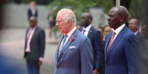 King Charles III (left) with President William Ruto (right) at State House in October 2023