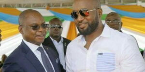 Kilifi Governor Amason Kingi (left) and Mombasa Governor Hassan Joho.