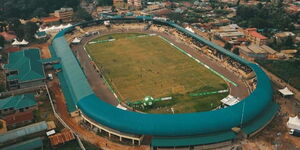 An ariel view of Kinoru stadium in 2018
