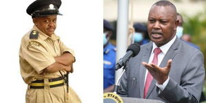 A side by side photo of Dennis Mwambili, who plays Inspector Mwala, and DCI George Kinoti (L)