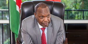 Jubilee Secretary General Jeremiah Kioni at the party headquarters on May 4, 2023.