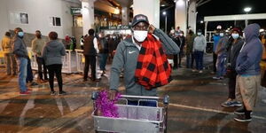 Olympic Marathoner Eliud Kipchoge arriving at the Jomo Kenyatta International Airport (JKIA) on Tuesday, August 10.