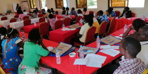 Traders at a sensitisation for workshop for MSMEs in Baringo on October 13, 2020.