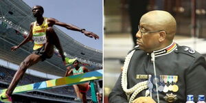 Edward Kiplagat (left) and Police Inspector General Japhet Koome.